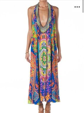 Camilla Camilla Franks Sarah Halter Maxi Dress OS One Size Embellished Silk
